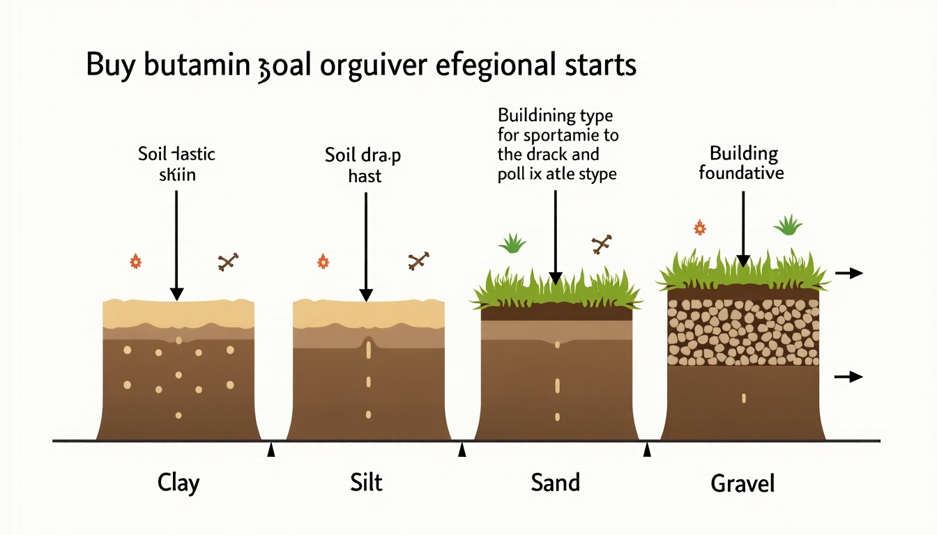 Illustration of different soil types and their impact on foundation design.